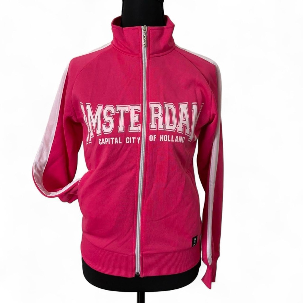 y2k blokette euro Amsterdam hot pink track jacket